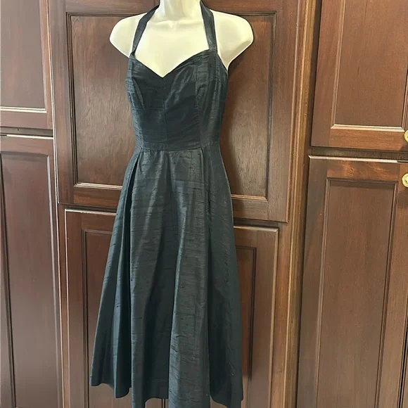 SHOSHANNA 100%SILK BLACK HALTER DRESS SIZE 4 - Picture 1 of 11